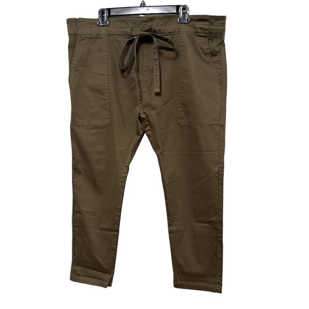CURRENT ELLIOT Tabloid Pant NWT Paperbag Style Dark Army Green Size S NEW